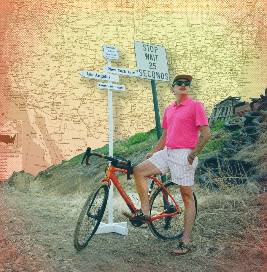 Photo from “Yawper Goes West: Nate Cook Defies Death; Cycles Nation-Wide for Musicians’ Sweet Relief”