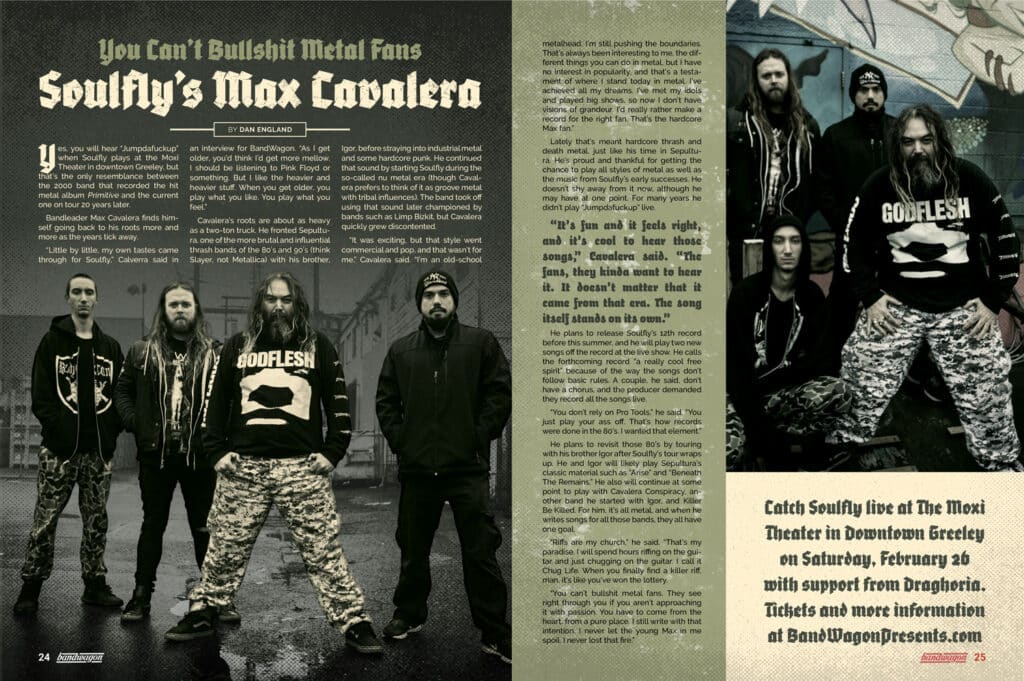 Photo from “You Can’t Bullshit Metal Fans: Soulfly’s Max Cavalera”