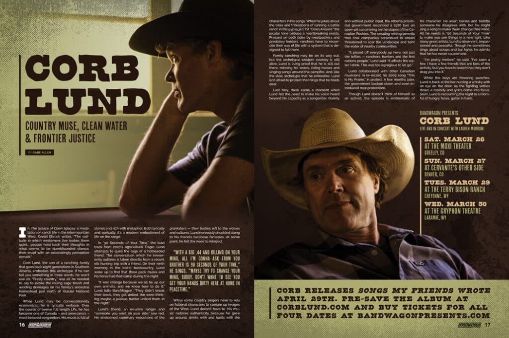 Photo from “Corb Lund: Country Muse, Clean Water and Frontier Justice”