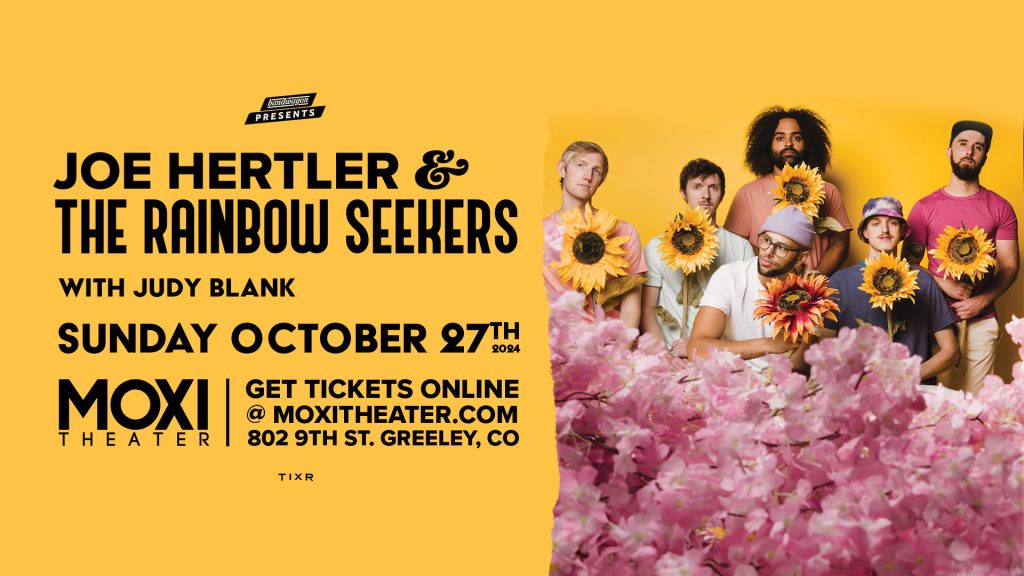 Joe Hertler & The Rainbow Seekers set to perform with Judy Blank at The Moxi Theater on Sunday, October 27th.