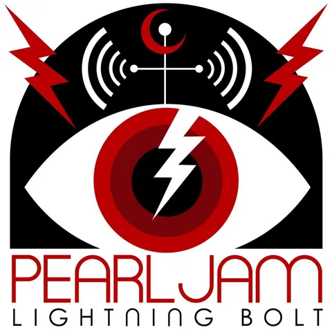 Album cover art of a stylized eye with a lightning bolt pupil, flanked by red bolts and radio signal arcs.