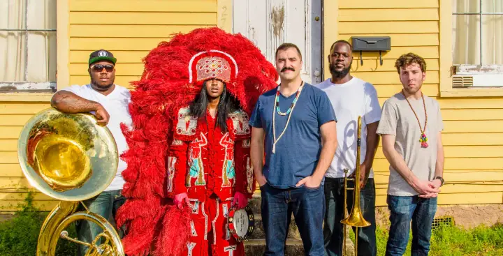 Photo for “Cha Wa: Mardi Gras Indian Funk Stirs Greeley Like Gumbo At The Blues Jam”